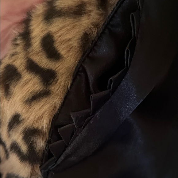 NWT Long Faux Fur Leopard Vest - Picture 7 of 9